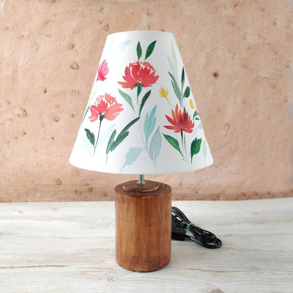 Cone Table Lamp - Lillies Lamp Shade - Rangreli