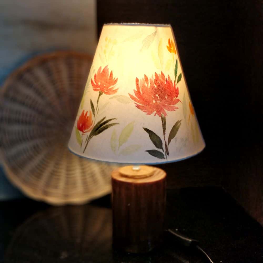 Cone Table Lamp - Lillies Lamp Shade - Rangreli
