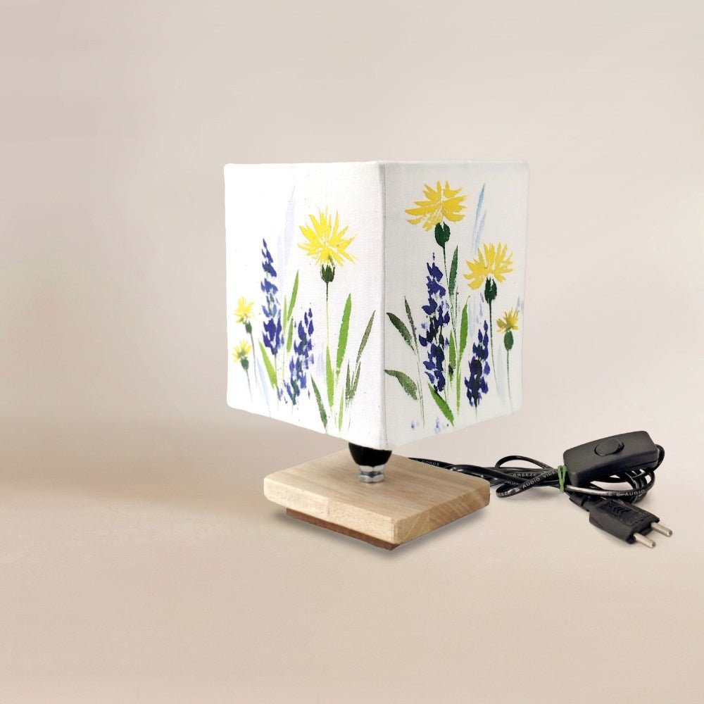 Square Table Lamp - Wild flower Lamp Shade - Rangreli