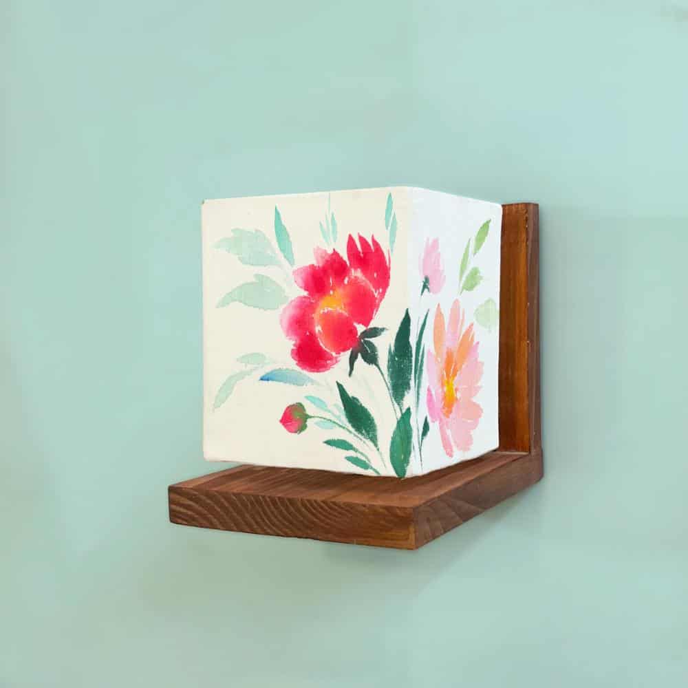 Square Table Lamp - Floral Lamp Shade - Rangreli