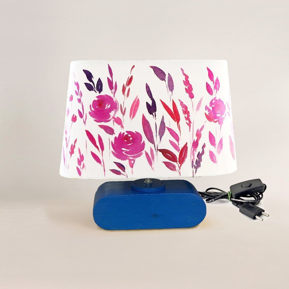 Conical Trapezium Table Lamp - Pink Monochrome Lamp Shade - Rangreli