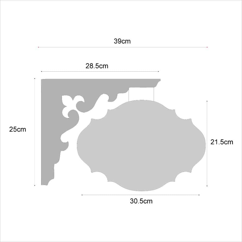 Handpainted Hanging Name plate - Navy Victorian Yellow Black Border - Rangreli