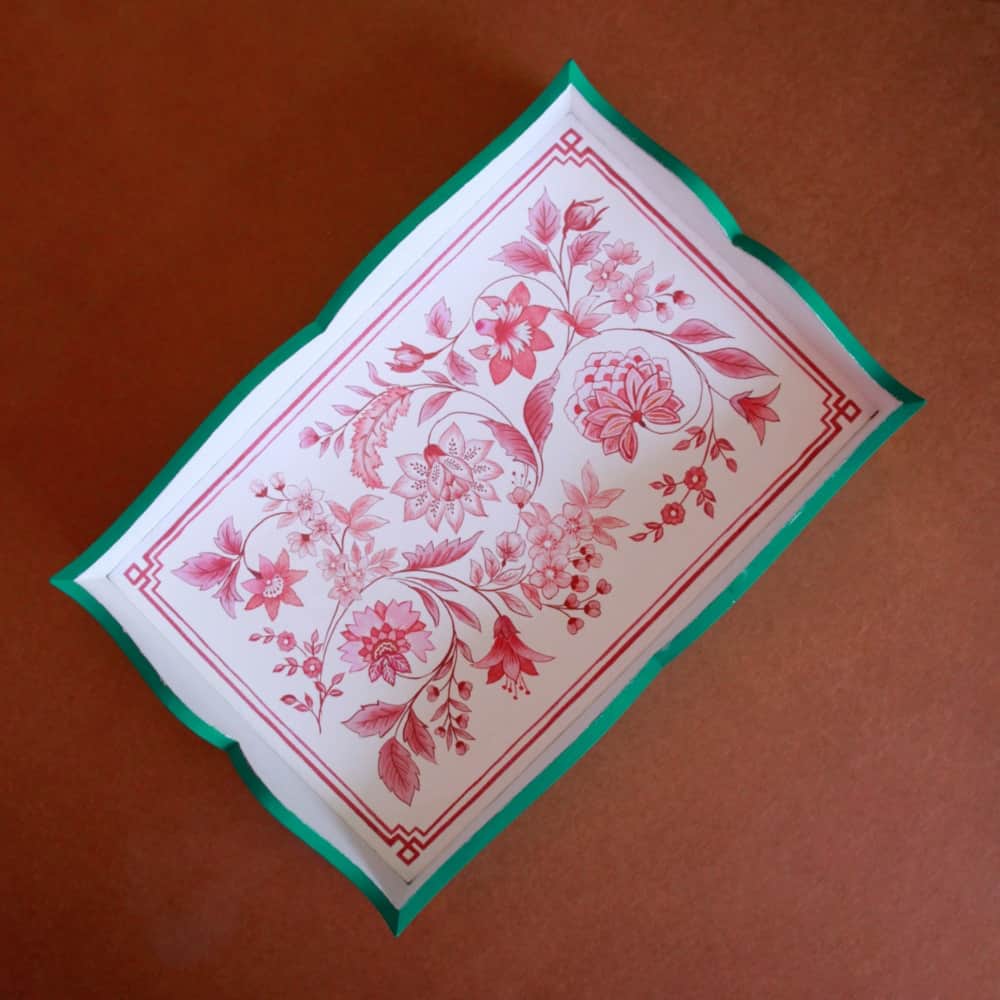 Infused Harmony - Handcrafted Rectangle Serving Tray - rangreli