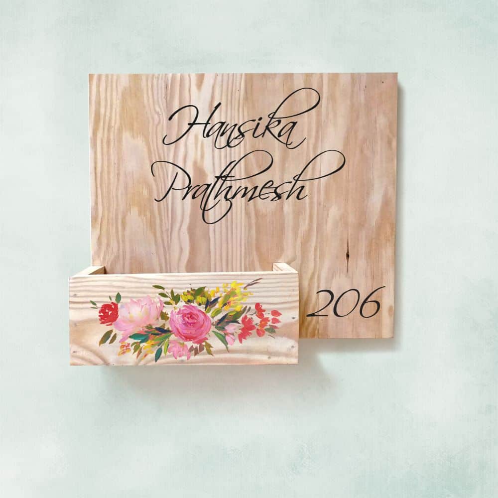 Handpainted Customized Planter Name plate - Rose Flowers - rangreli