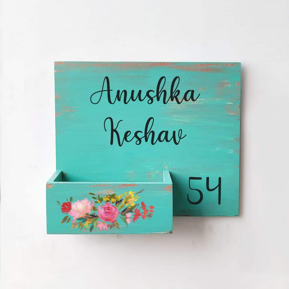 Handpainted Customized Planter Name plate - Rose Flowers - rangreli