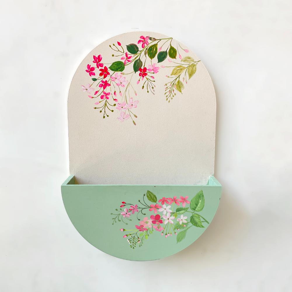 Round Planter- Calming White N Green - rangreli