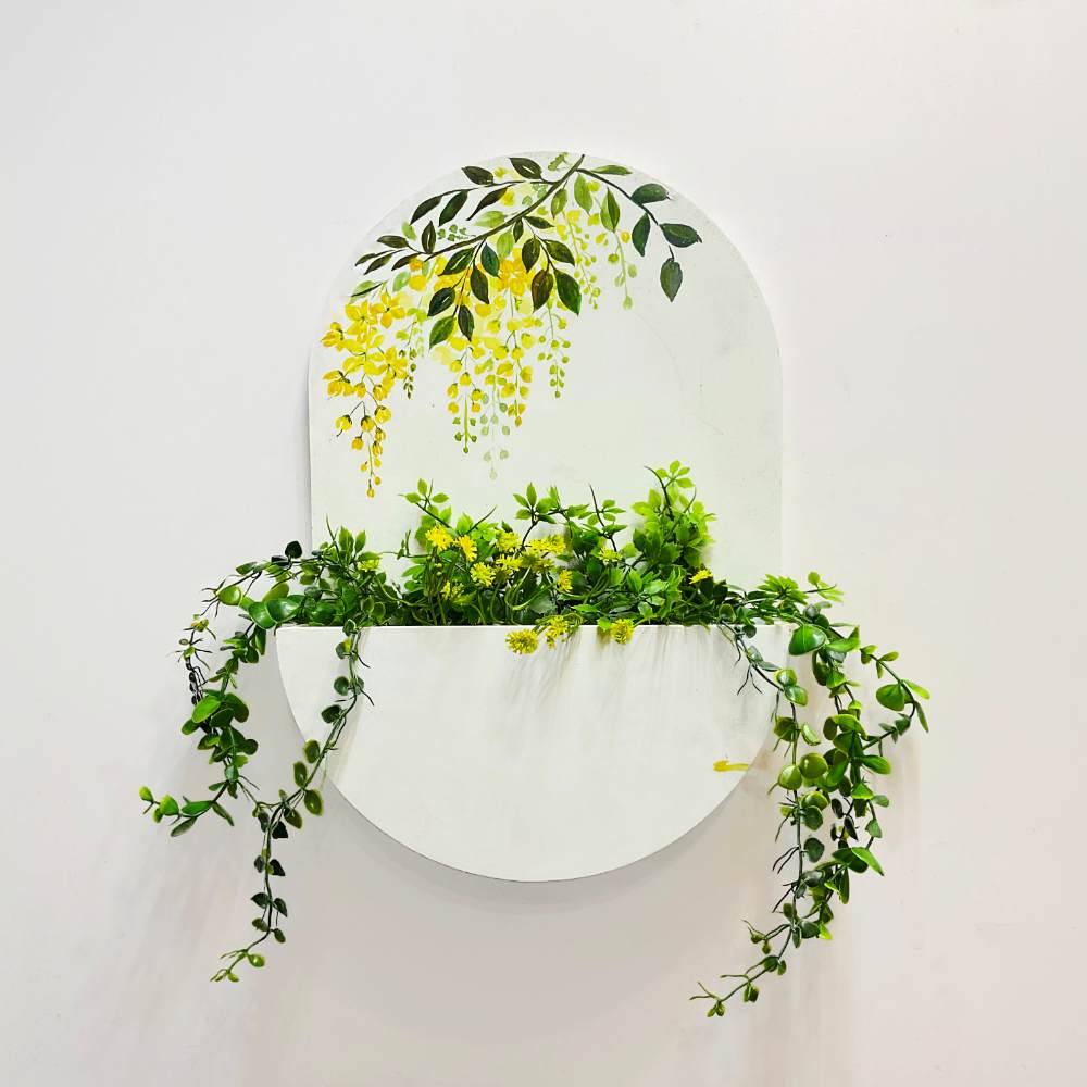 Round Planter Name Plate - Golden Shower - Rangreli