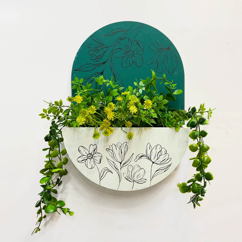 Round Planter Name Plate - Cacti Green - Rangreli