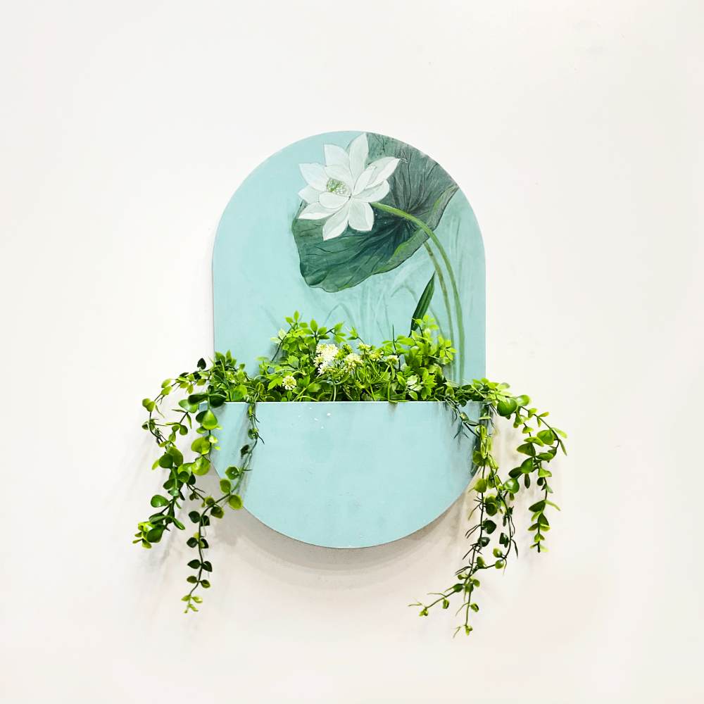 Round Planter Name Plate - Shy Teal - Rangreli