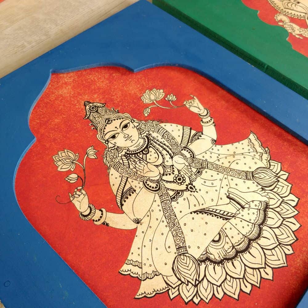 Laxmi Ganesh - Traditional Indian Art | Ethnic Wall Art - rangreli