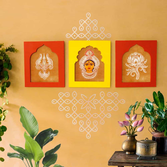Durga Devi - Traditional Indian Wall Art | Ethnic Wall Decor - Rangreli