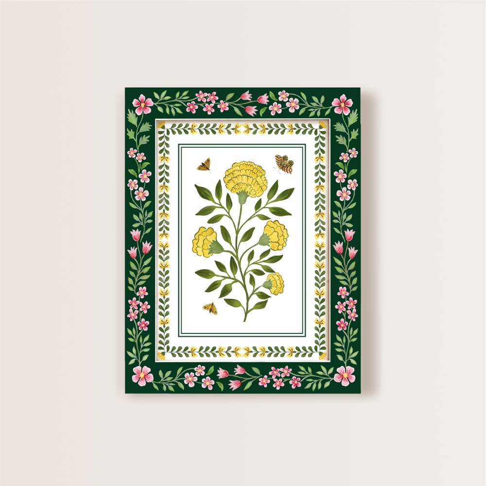 Set of 3 ethnic floral wall art - Rangreli