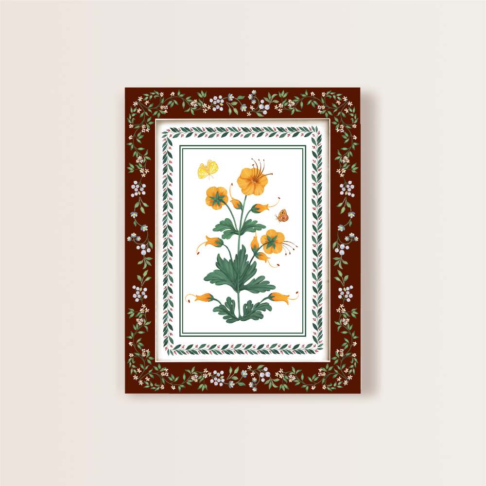 Set of 3 ethnic floral wall art - Rangreli