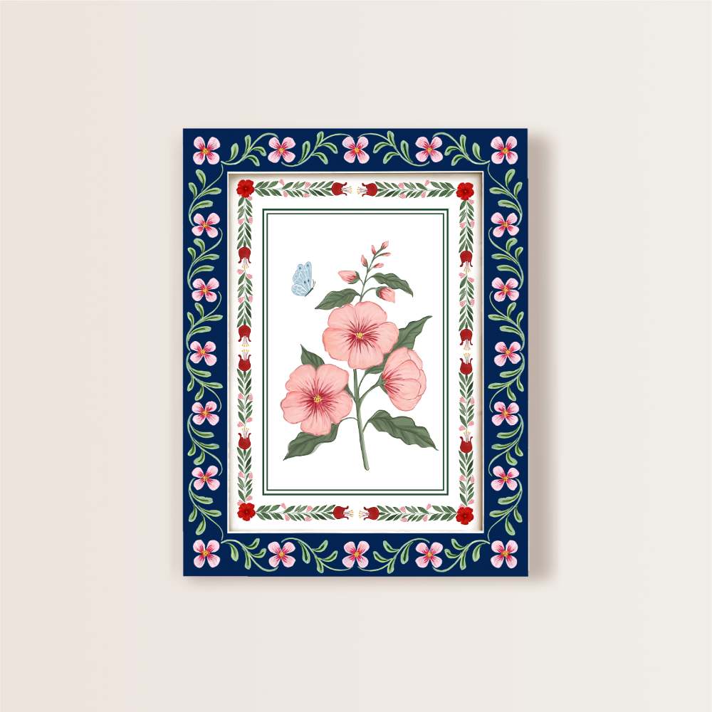 Set of 3 ethnic floral wall art - Rangreli