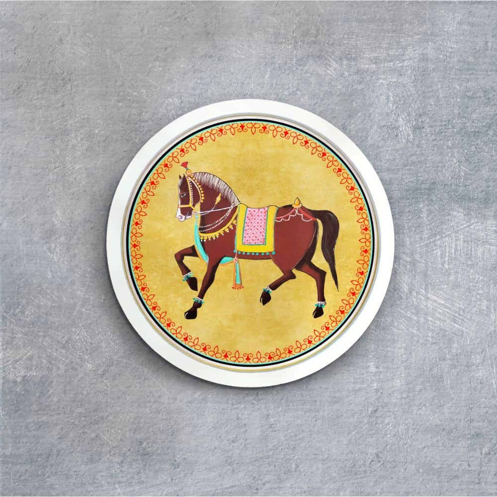 Horse Pichwai Style Wall Art Frames Style 2 - rangreli