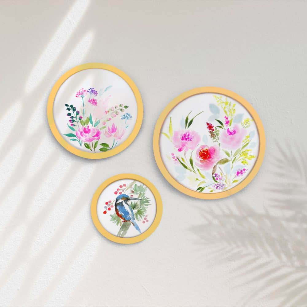 Handpainted wall art Style 1 - Set of 3 - rangreli