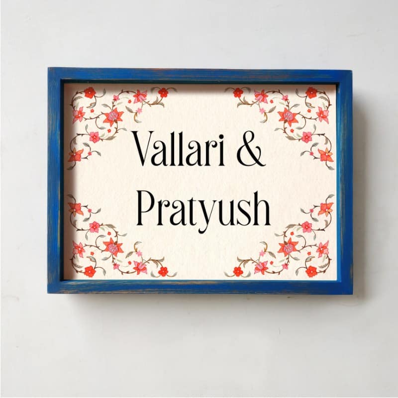 Veli - Handcrafted Framed Nameplate Red - Rangreli