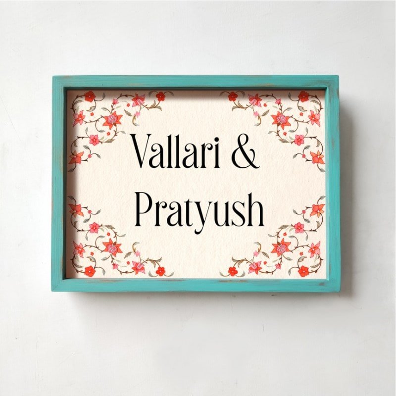 Veli - Handcrafted Framed Nameplate Red - Rangreli