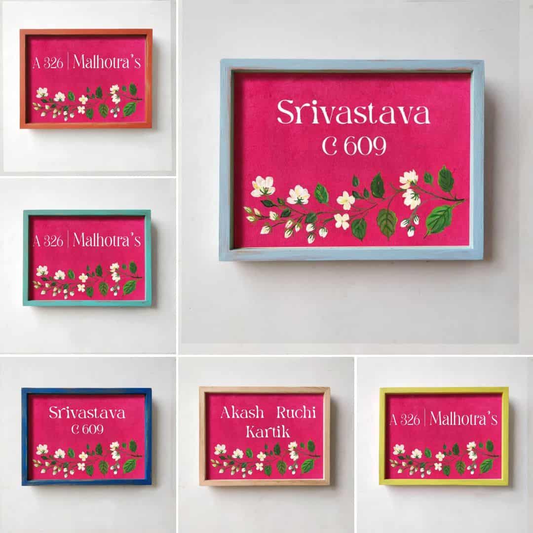 Handpainted Customized Name Plate - Mogra - rangreli