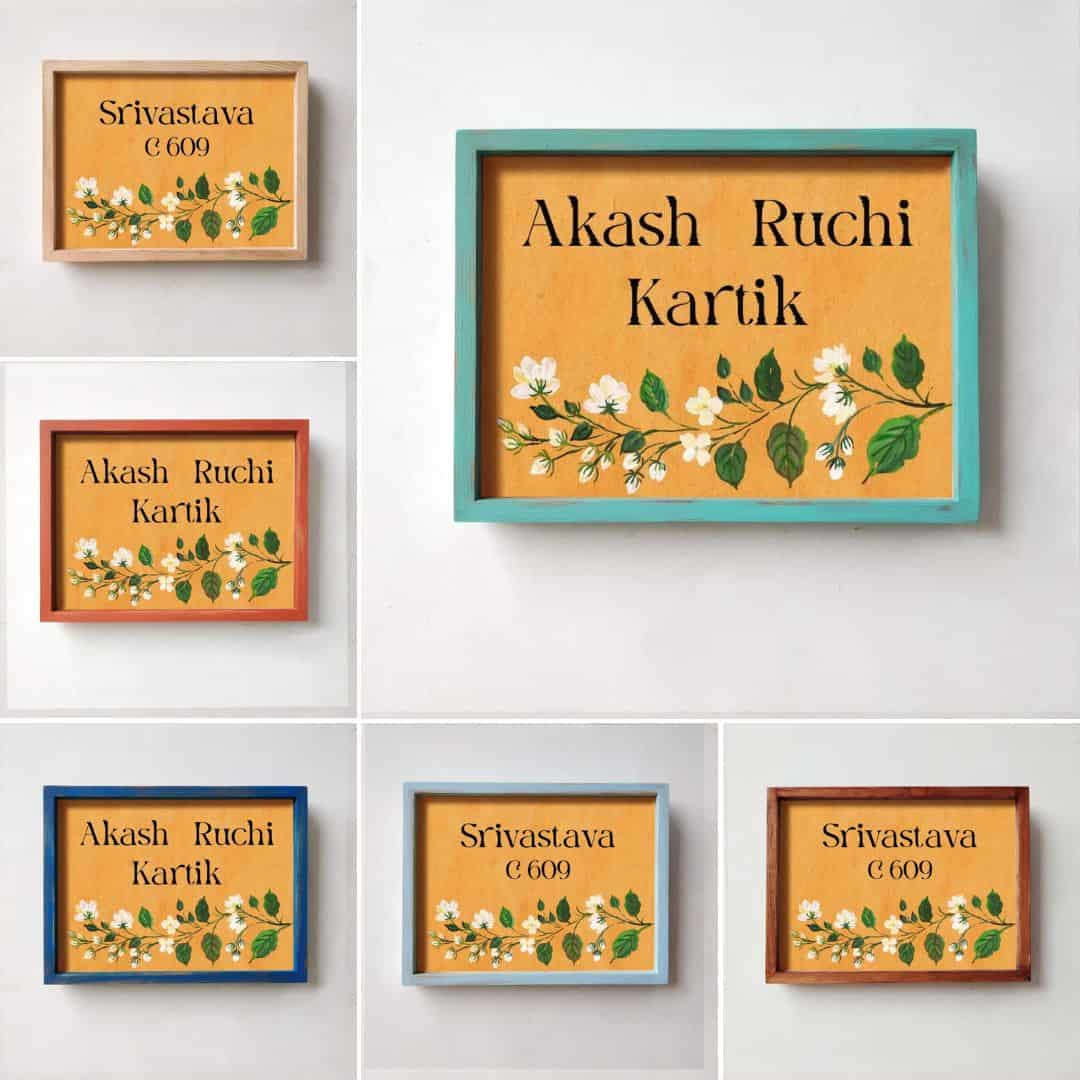 Mogra - Handpainted Customized Nameplate - Rangreli
