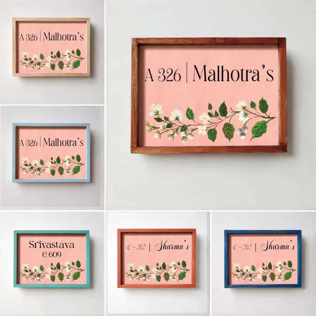 Handpainted Customized Name Plate - Mogra - rangreli