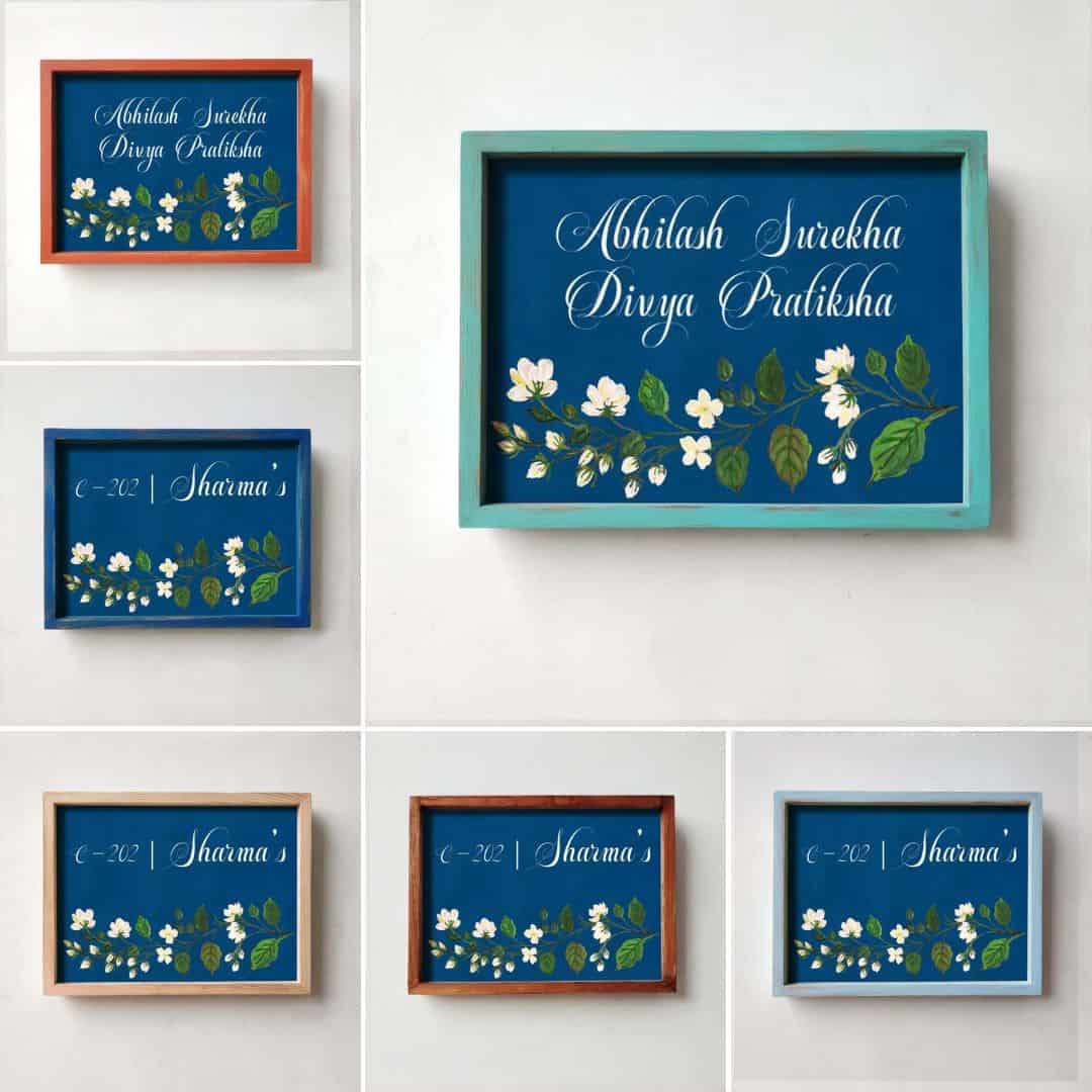 Handpainted Customized Name Plate - Mogra - rangreli