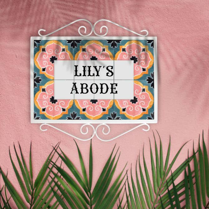 Hand Painted Metal Frame Name plate - Splendor - rangreli