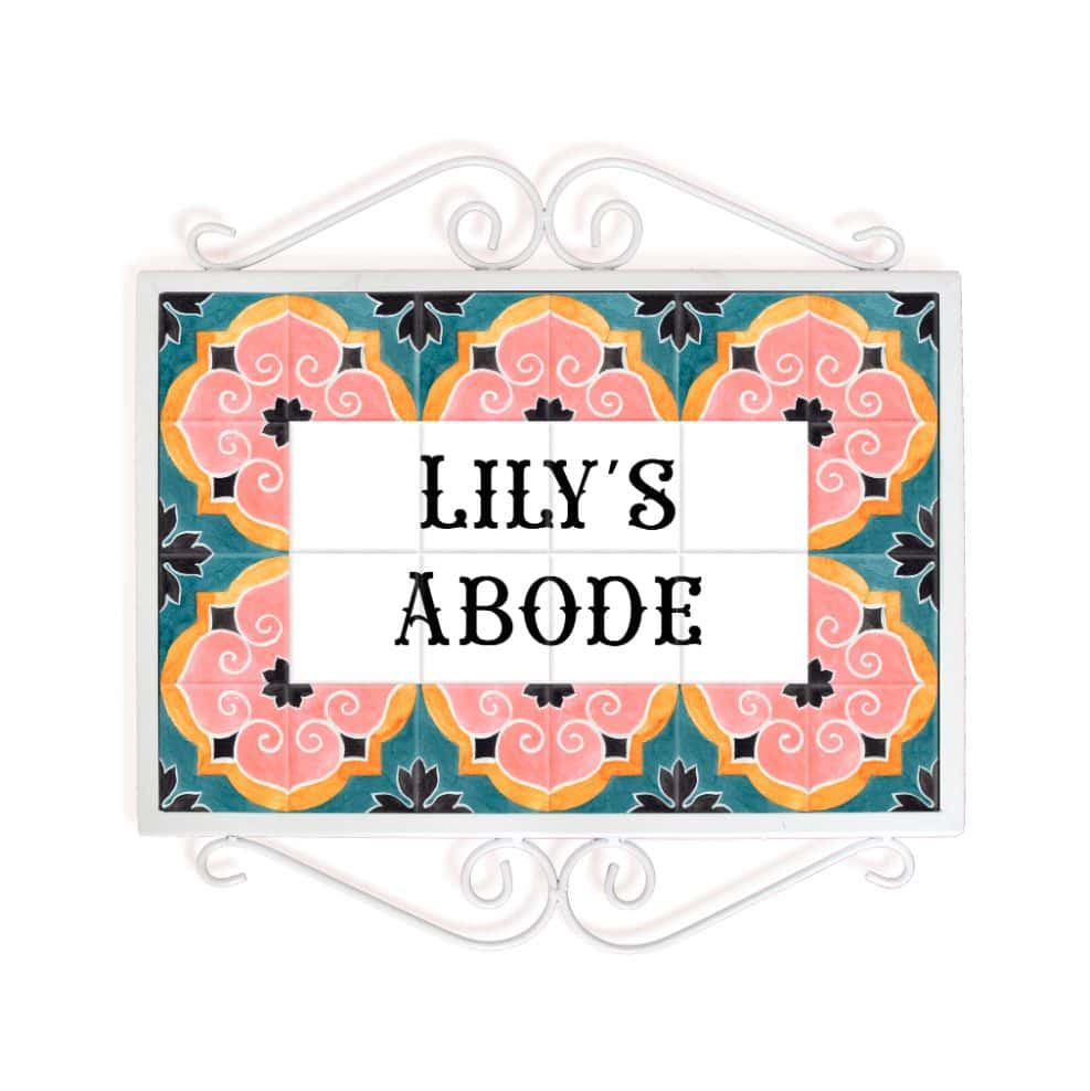 Hand Painted Metal Frame Name plate - Splendor - rangreli