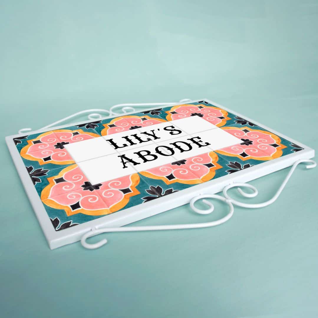 Hand Painted Metal Frame Name plate - Splendor - rangreli