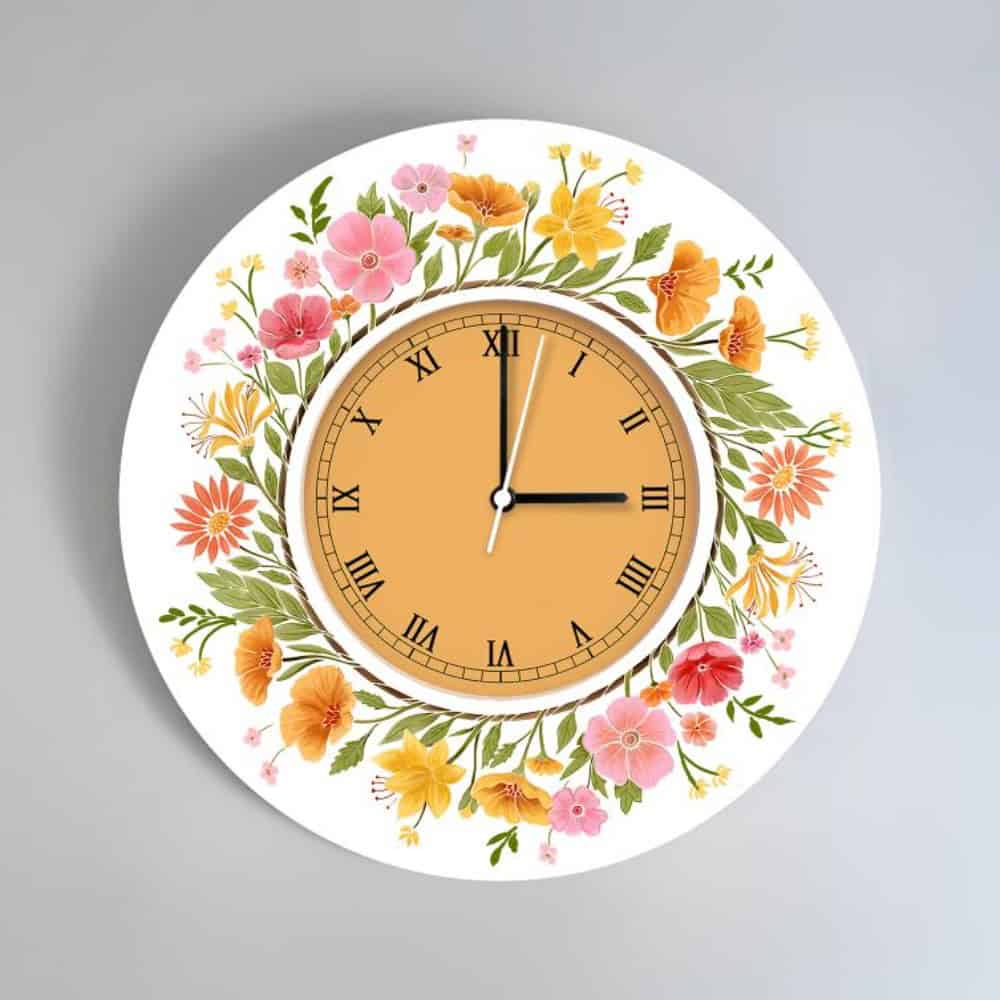 Moments in Bloom – Mustard Floral Clock