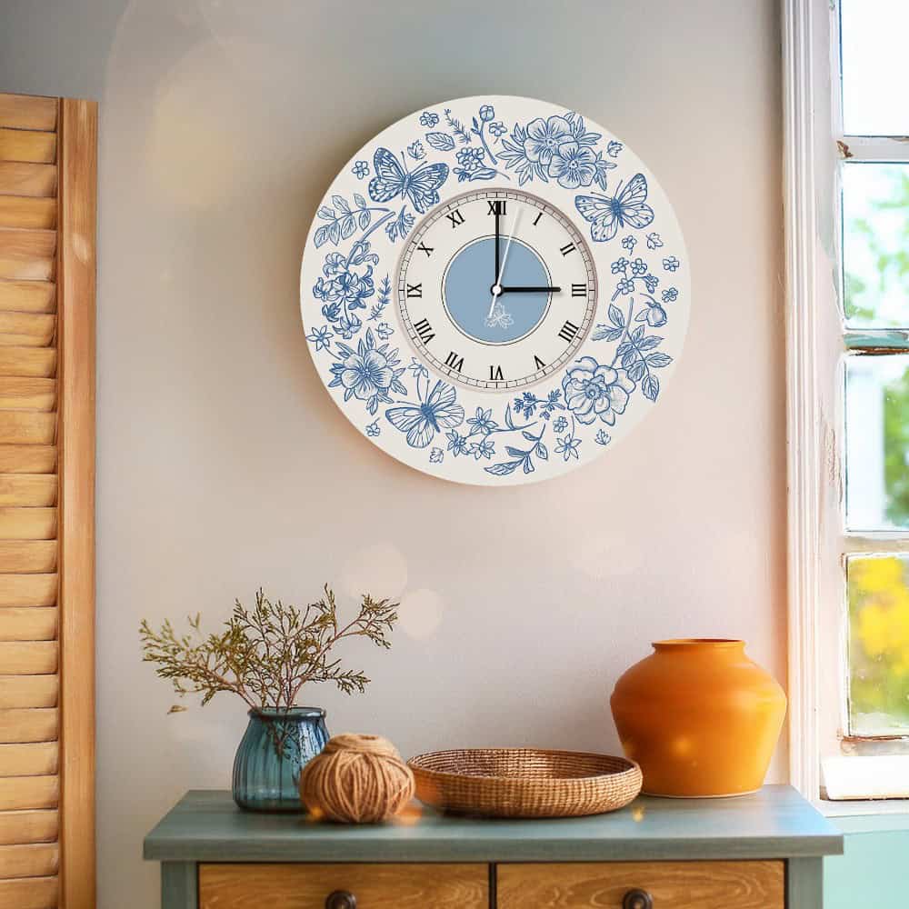 Midnight Botanica – Indigo Hour Wall Clock