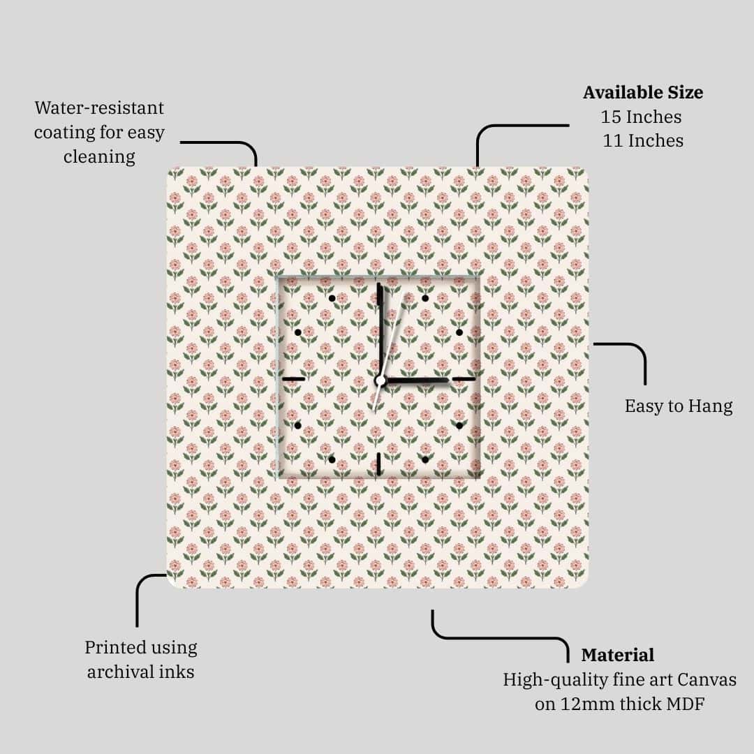 Timeless Motif – Mini Block Print Clock