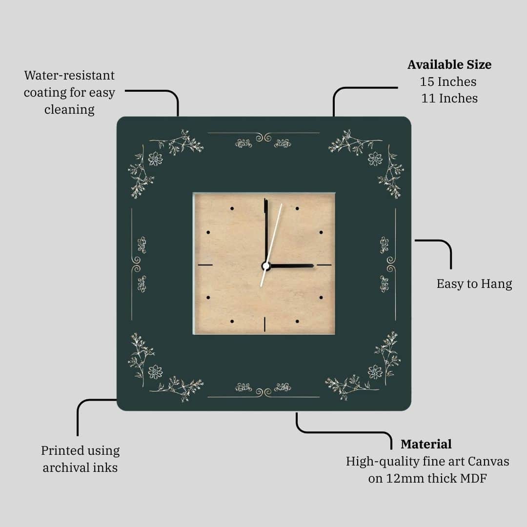 Verdant Moments – Green Botanical Timepiece