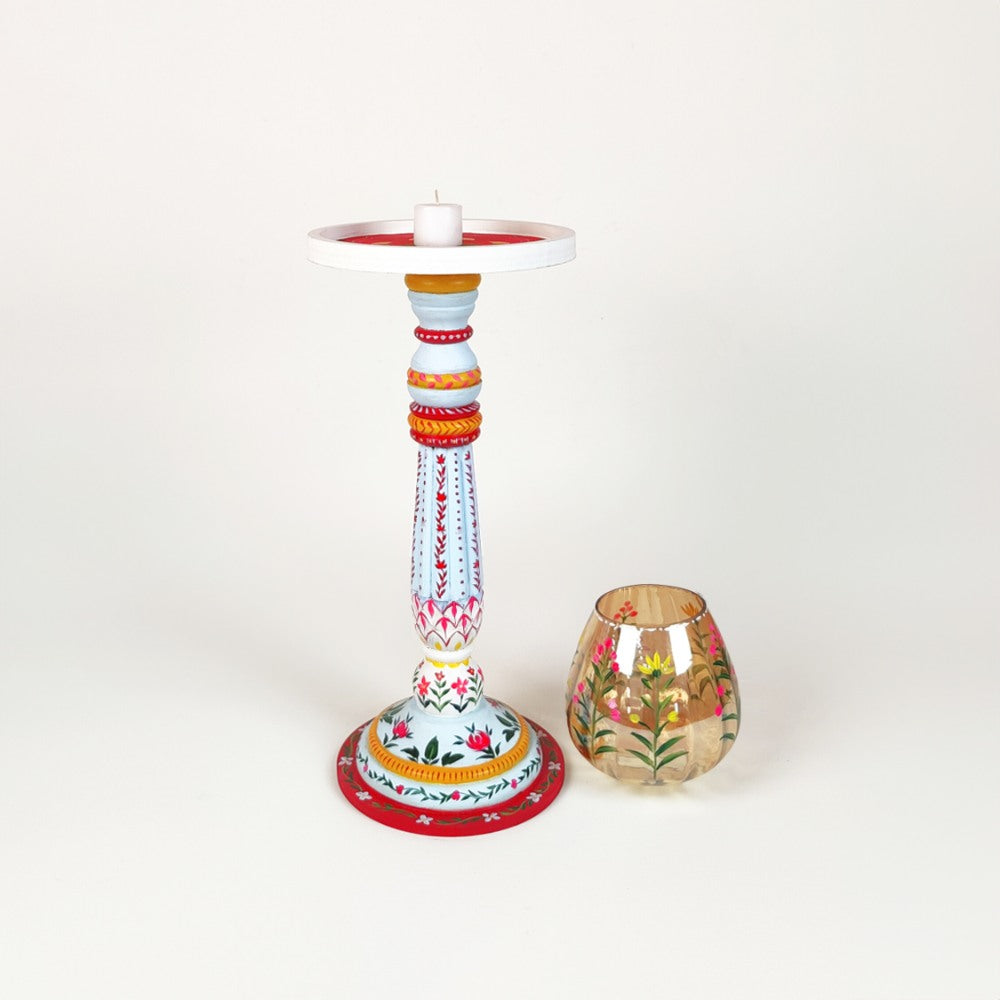 Elara- Wooden Candle Stand