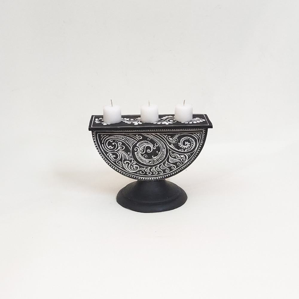 Noor - Semicircle Wooden Candle Stand