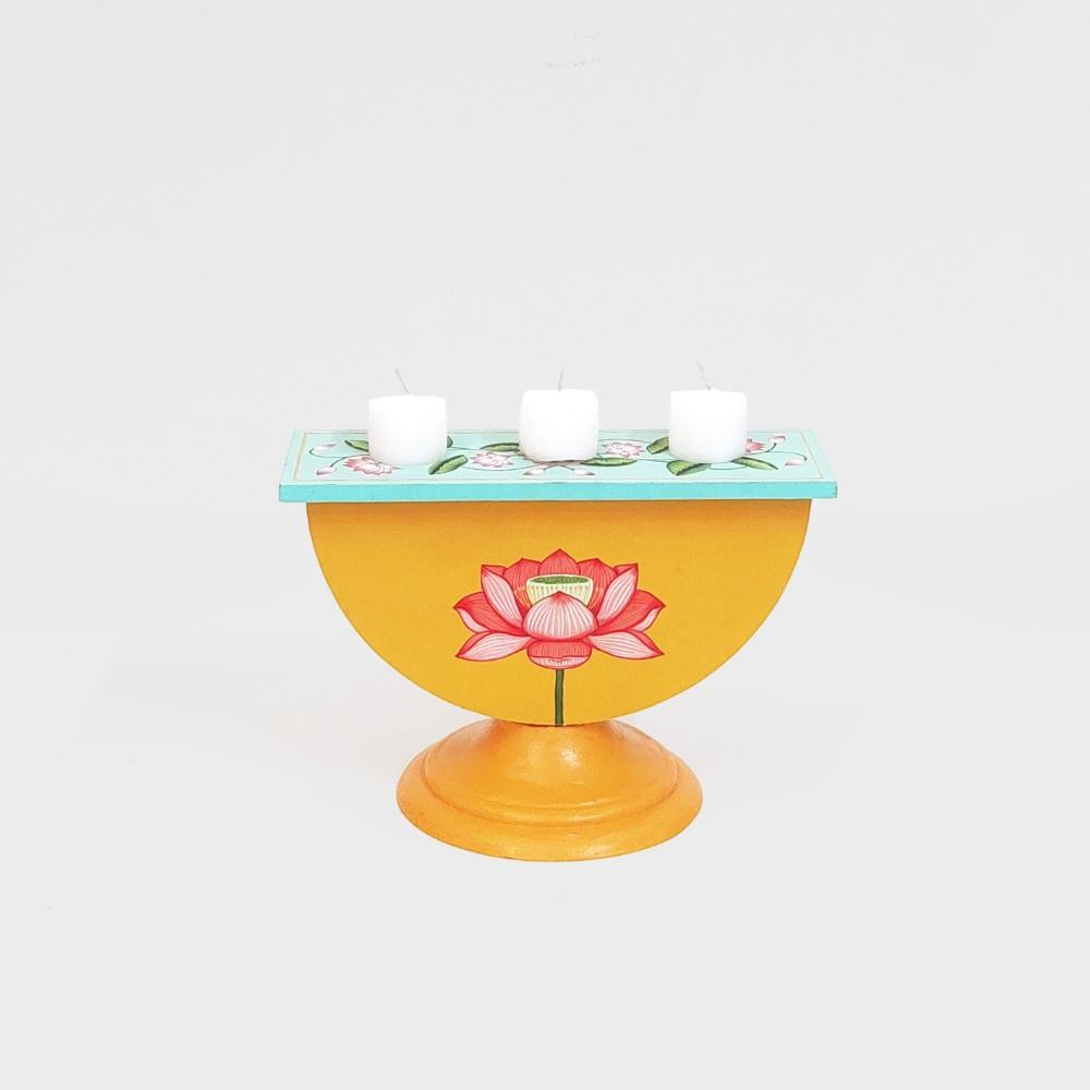 Navya - Semicircle Wooden Candle Stand