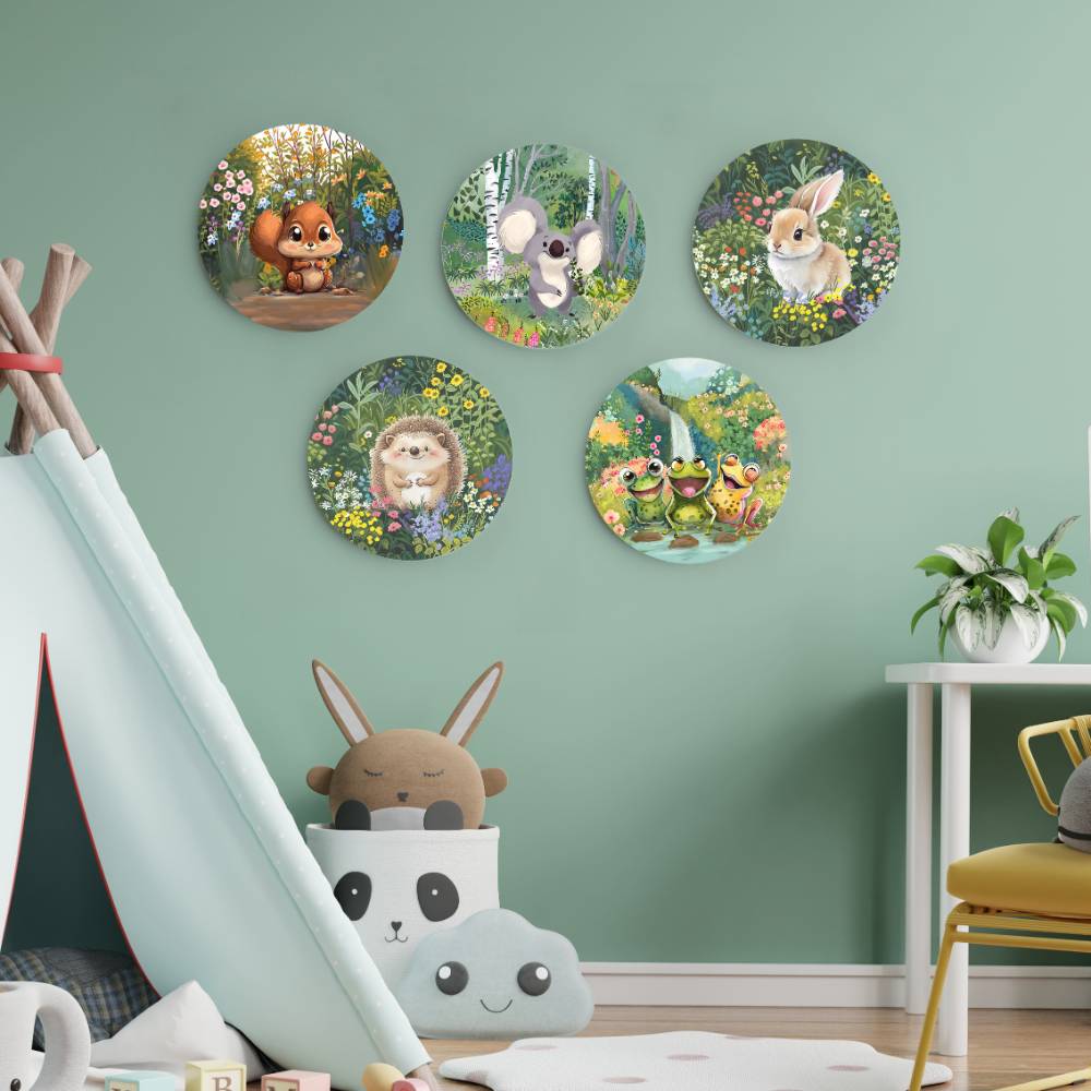 Cute Animals - Set of 5 Wall art - Rangreli
