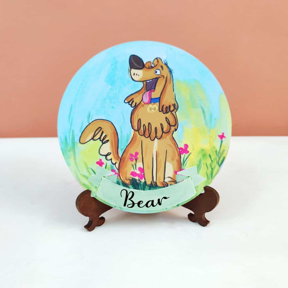 Handpainted Character Table Art - Goofy Retriever - rangreli