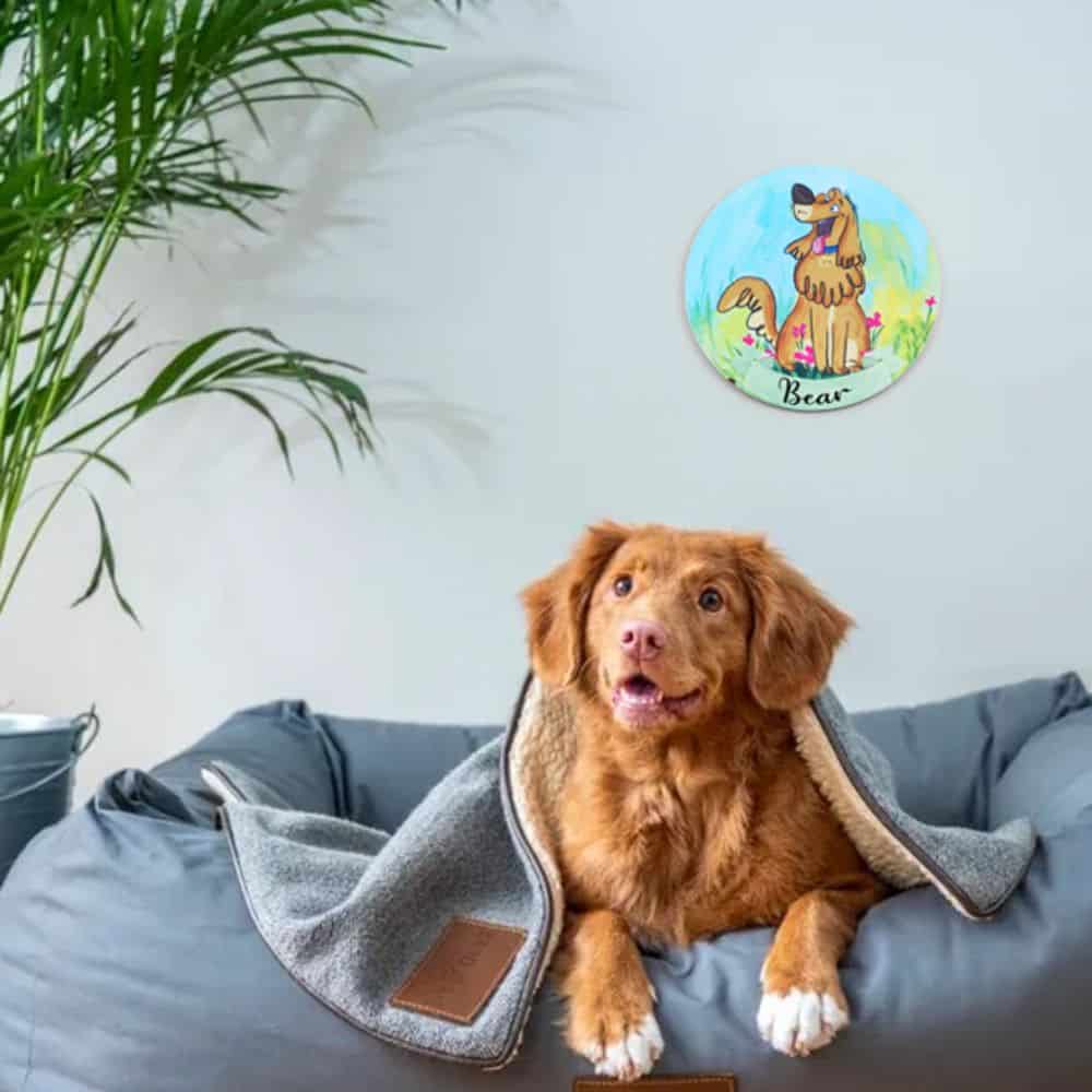 Handpainted Character Table Art - Goofy Retriever - rangreli