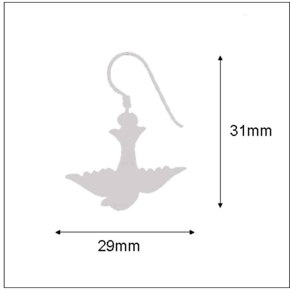 Silver Meenakari Earrings - Bird - Rangreli