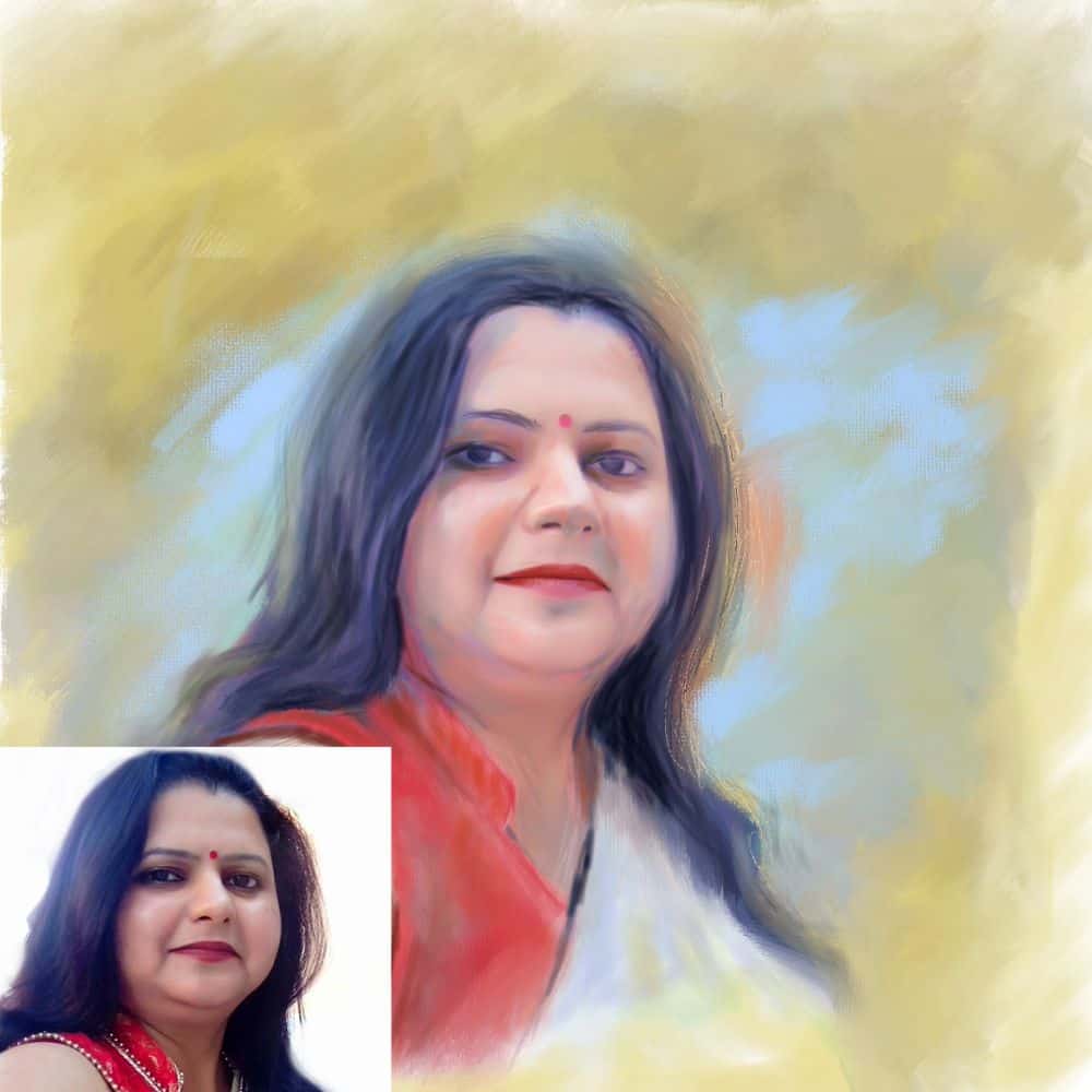 Coloured Digital Portrait - Style 2 - Rangreli