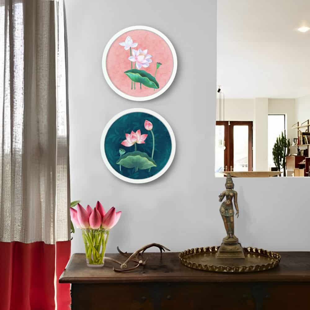Kamal Pichwai Style Wall Art Frames Set of 2 - rangreli