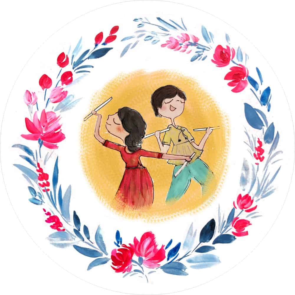 Handpainted Character wall art - Happy dance - Rangreli
