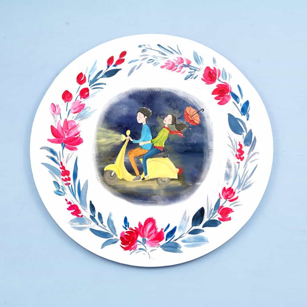 Handpainted Character wall art - Scooter Flower - Rangreli