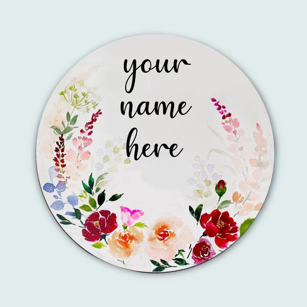 Canvas of Petals Handcrafted Floral Name plate - Rangreli