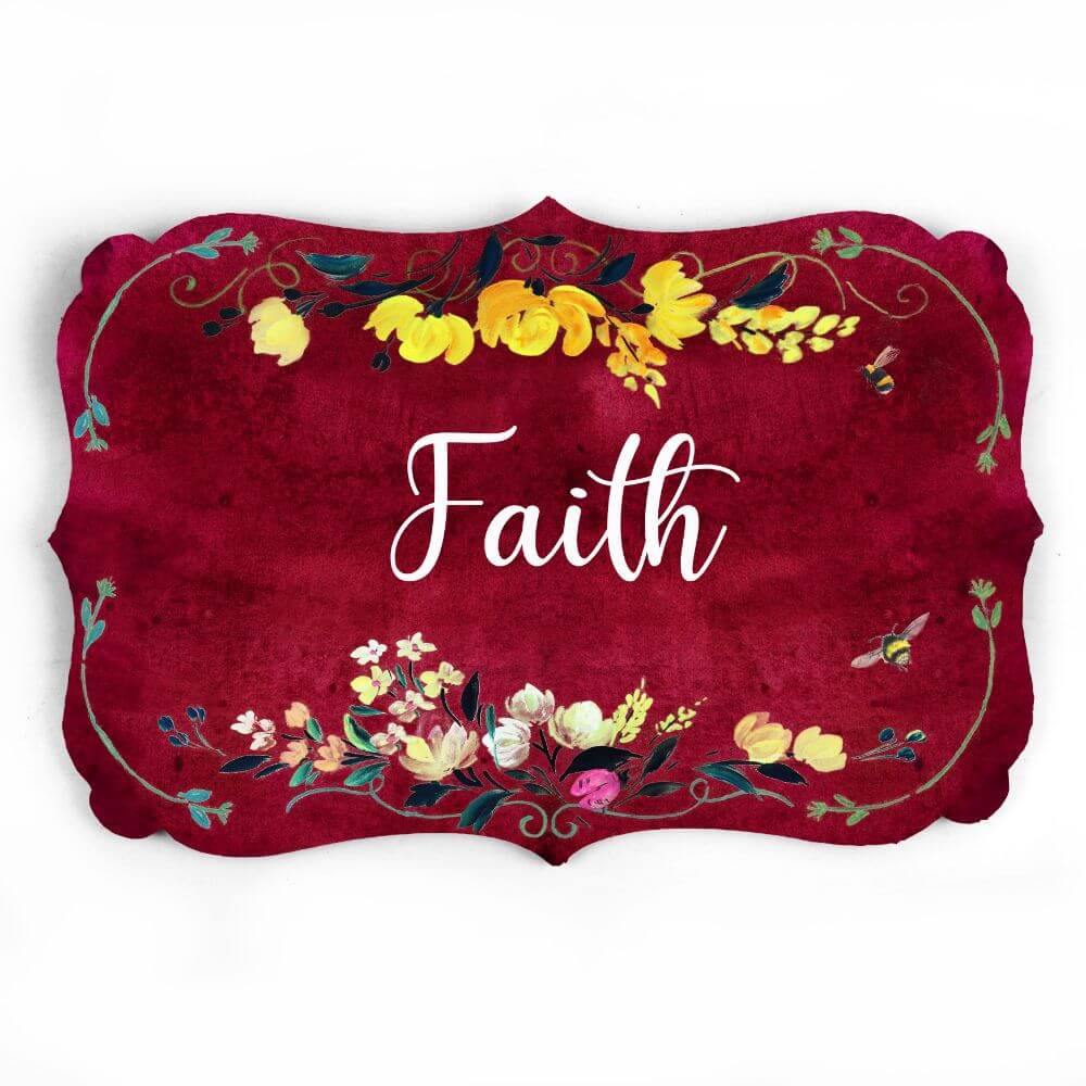 hand painted floral name plate