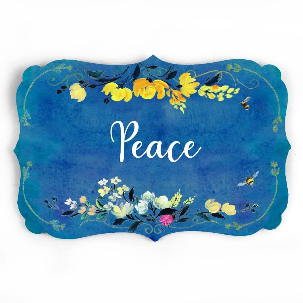 blue name plate in victorian design