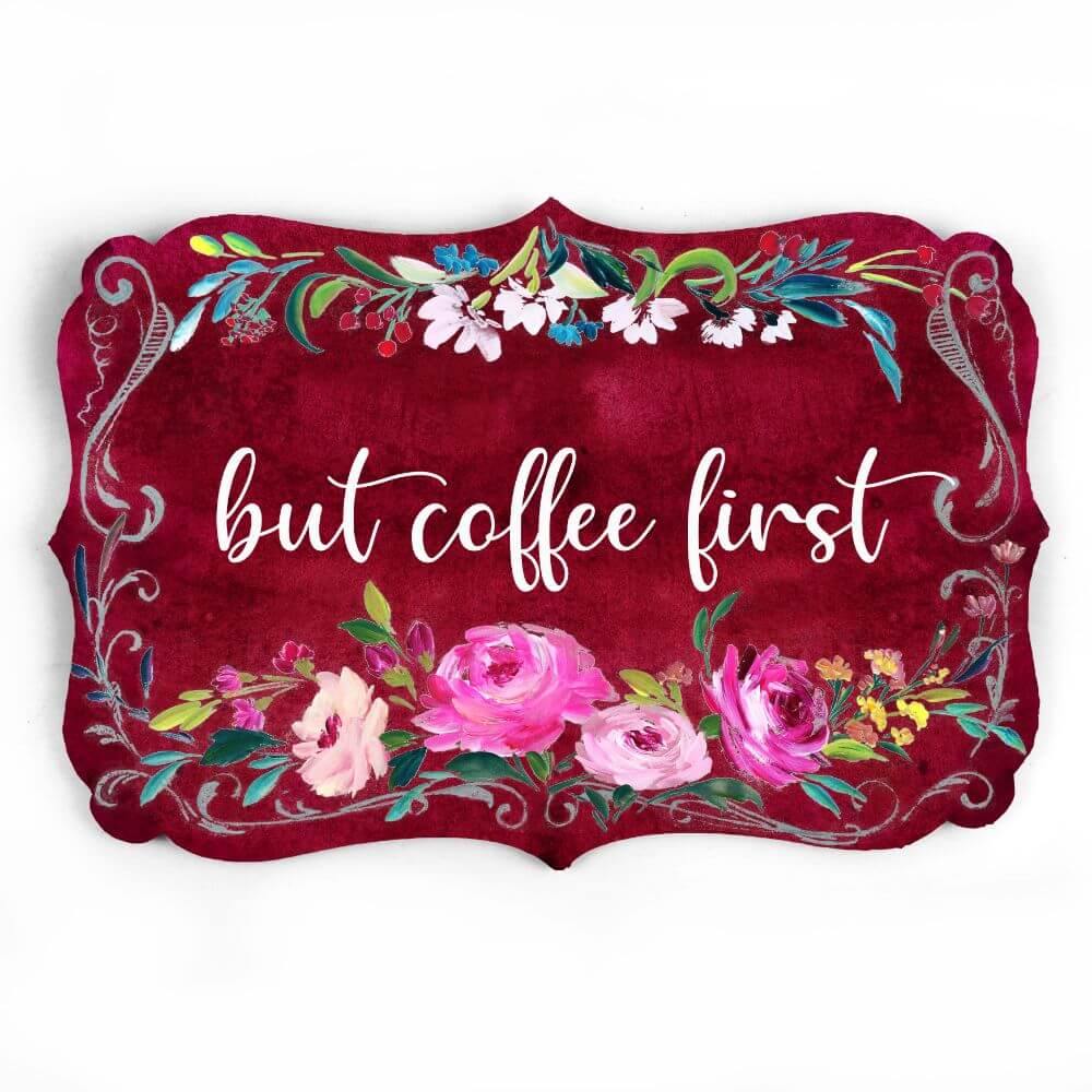 White and pink roses on a victorian nameplate is a unique gift
