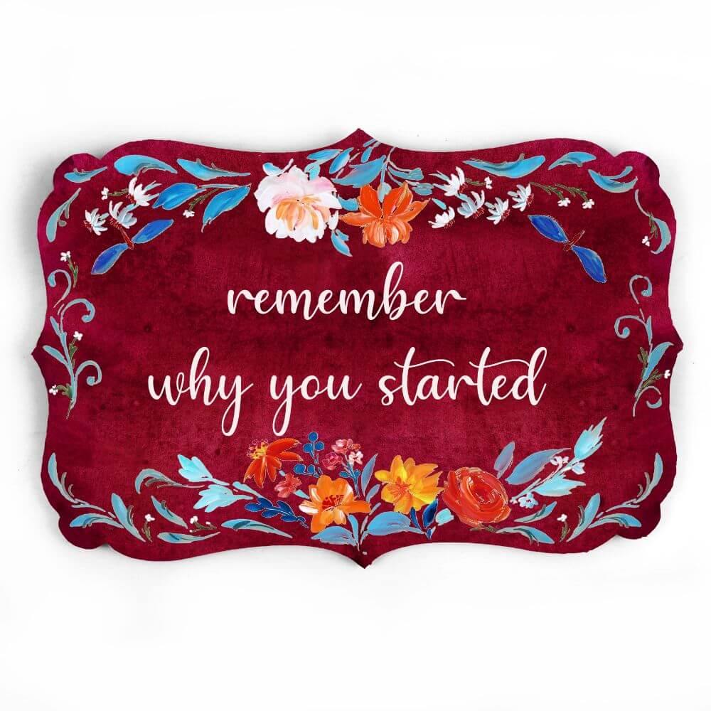 hand painted floral name plate