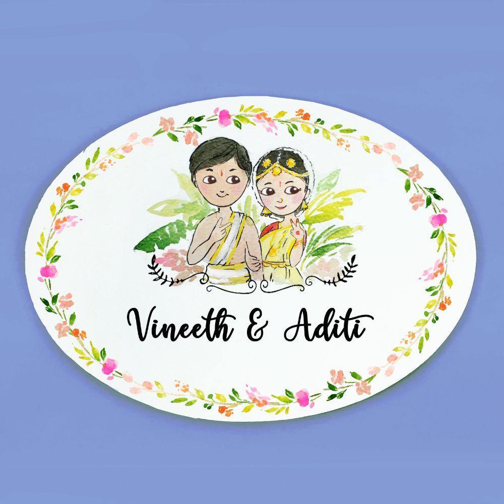 couple wedding name plate